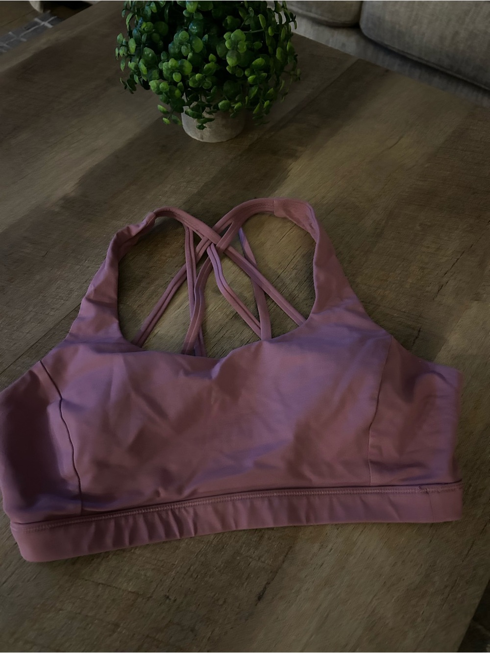 Lululemon Women's Mauve Strappy Sports Bra - Brand: